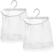 MUELODSIC 2Pcs Multi Purpose Hanging Mesh Storage Bag Versatile Clothes Pin Holder for Home Travel Organizer for Clothespins Socks Underwear
