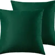 Gioia Casa Twin-Pack Velvet Cushion Covers – Soft Microfibre Cushion Covers with Hidden Zipper (Emerald Green, 65cm*65cm)
