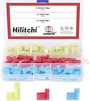 Hilitchi 60pcs 22-18 18-14 12-10 Gauge Nylon Flag Spade Female Insulated Quick Disconnects Electrical Crimp Terminals Connector Assortment Set