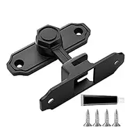 Barn Door Latch | Heavy Duty Screen Door Locking,Security Hook Latch, Safety Bolts, Gate Latch, Garage Slide Latch with 4 Screws, 1 Glue for Barn