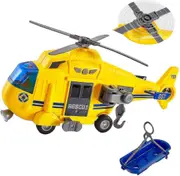 Rescue Helicopter Toy With Light And Sound Push And Go Cars Educational Toys