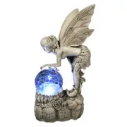 Fairy Solar Lights Garden Sculptures LED Crystal Crackle Ball Light Garden Christmas Decorations -White