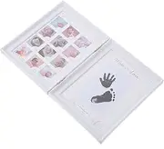 ANDRESLAD Infant Footprint Photo Frame Newborn Growth Memory Boy Shower Present Mom and Dad's Keepsake White Desktop Frame