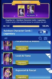Topps Disney Collect Flagship 2025 Legendary Rainbow Character 44 Cards Full Set