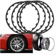 Wheel Edges Trim Protector Ring,Rim Protectors for Alloy Wheels,16-20 Inch,Car Vehicle Color Wheel Rims Protectors for All Cars,Tire Guard, Wheel Edge Ring,17inch,Black