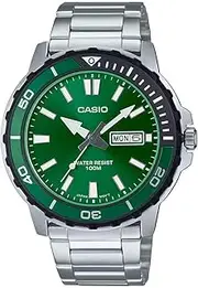 [Casio] Men's MTD125D-3A Analogue Watch, Green, 46.5 x 45.6 x 10.4 mm