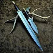 Handmade Carbon Steel Gladius Sword & Knife With Sheath For Hunting & Camping
