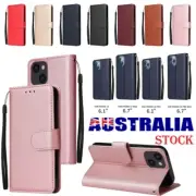For iPhone 16e 16 15 12 13 14 Pro Max Plus Wallet Case Leather Flip Folio Cover