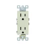 SUNLITE 15A Ivory E526 Deco Duplex Electrical Outlet