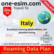 One-eSIM Travel Data Plan Italy sent via Fedex