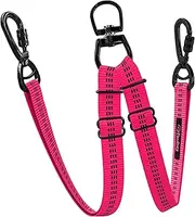 Double Dog Leash – Adjustable Length Long Leash for Dog Training – Dual Reflective Dog Leash with Non-Tangle Design (Pink)