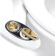 BOSS BIDET BOLD - cleans your bottom in 1.3 seconds. Aesthetic design, 10-minute installation. Freshwater sprayer, nonelectric, mechanical. Dual nozzles, self-cleaning, unisex, USA brand (White Gold)