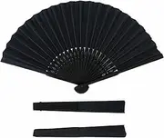 DDLFFRS 36 Pcs Black Paper Hand Fans, Handheld Fan Foldable for Weddings, Parties, DIY Projects, Dance & Photo Props, and Home Decor