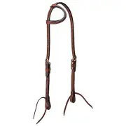 Weaver Leather Weaver Turq Cross Carved Chestnut Sliding Headstal