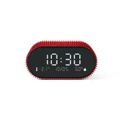 Lexon Ray Clock Lcd Alarm Clock With Temperature / Humidity Display - Red