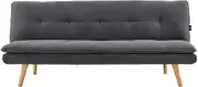 Sarantino 3 Seater Sofa Bed Lounge Couch Furniture Home Linen Fabric Dark Grey