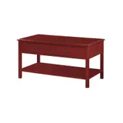 Wyatt Walker Open Shelf Coffee W/ 2-drawers Table - Red