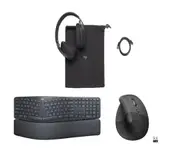 Logitech Ergo Bundle with K860 Keyboard, Lift Vertical Mouse and Zone Vibe 100 (Graphite)