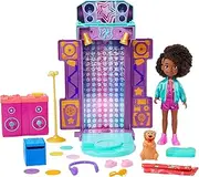 Karma's World Toys Doll and Playset 2-in-1 Transforming Musical Star Stage (14.2-in) with Lights and Sounds 5 Collectible Records Kid Gifts