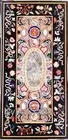 Rectangle Marble Dining Table Top Unique Pattern Inlay Work Living Room Table