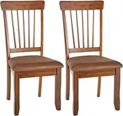 Ashley Furniture Signature Design - Berringer Dining Side Chair - Spindle Back - Set of 2 - Hickory Stain Finish