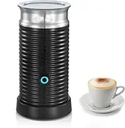 Electric Milk Frother,4 in 1 Milk Frother and Milk Steamer,Hot and Cold Foam Maker and Milk Warmer with Auto Shut-Off & Temperature Control, Frother for Latte, Cappuccinos, Macchiato(Black)