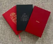 NEW! CARTIER Set of 2 Journals Notebooks Diary Red Black Hardcover Outer Case