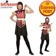 CK1914 Red Ninja Girl Costume Japanese Fighter Warrior Book Week Kungfu Sword