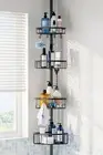 Corner Shower Caddy Tension Pole: Stainless Steel Rustproof 4-Tier Shower Org...