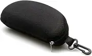 [DACUAN] Waterproof Sunglasses Case, Portable Travel Zipper Eyeglasses Case Hook Zipper Hard Shell Box With Belt Loop and Clip Black