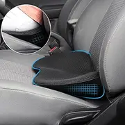 Car Seat Cushion, Multi-Use Memory Foam Car Lower Back Support Pad for Driver Lumbar Support Pillow for Car Back Pain Relief Wedge Seat Cushions Road Trip Essential (Black)