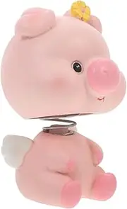 Toddmomy Adorable Shaking Head Pig Doll Cute Miniature Pig Figurine for Car Interior Home Decor Material Unique Piggy Decoration for Office