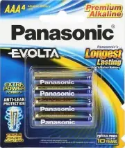 4x Panasonic Evolta AAA Batteries Alkaline 1.5V LR03 AM4 MN2400 Blister Card Typ