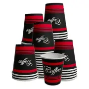 Premium 8 oz. Coffee Cups - 100 Pack - Leak-Proof Disposable Hot Beverage Cups