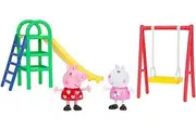 Peppa Pig Playground Fun Playset, 4 Pieces - Includes Peppa Suzy Sheep Character Figures, Slide Swing Set - Toy Gift for Kids - Ages 2+