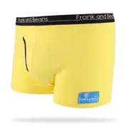 Mens Boxer Briefs Cotton Trunks Yellow Underwear Frank and Beans