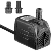 1500l/h Submersible Water Pump, 25w Ultra Quiet Aquarium Pump With 48hs Dry Burning, Fountain Pump With 5ft Power Cord And 2 Nozzles, Water Pump For A