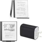 Kindle Scribe Essentials Bundle including All-new Amazon Kindle Scribe (32 GB) - Tungsten, Plant-Based Leather Cover - Black and Power Adaptor