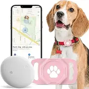 Smart Pet Tracker for Collar - Dog Tracker Pet Location Tracker with Holder, No Monthly Fee, Compatible with Apple Airtag Find My (iOS Only), Anti-Lost Tracking Device for Pets, Luggage, Bag Straps