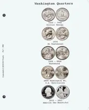 Washington Quarters 1991-98 **CDI Insert Pages** Fits Whitman Coin Album 9123