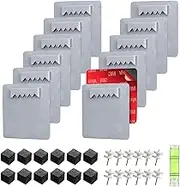 Set of 12 Self-Adhesive Picture Hooks No Drilling Acrylic Glass Hanging Picture Hanger Self-Adhesive Mirror Mount Wall Aluminium Dibond Hanging Pictures Hanging Maximum Load 5 kg