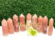 Wholesale Lot 2 Lbs Natural Strawberry Calcite Obelisk Tower Point Crystal