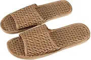 [Healeved] Bamboo Open Toe Slippers Lightweight Flop Sandals for Men and Women Comfortable Straw House Slides for Summer Bath Spa Relaxation