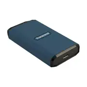 1TB Transcend ESD410C Portable SSD USBType-AType-CRugged WaterResistant Dar Blue