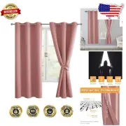 Blackout Window Curtain Panels in Dusty Rose - Noise Reduction & Privacy Control