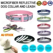 Microfiber Reflective Collar Premium Classic Pet Dog Cat Puppy Kitten Adjustable