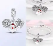 Silver Charm Christmas Beads Fits Bracelet Bangle Jewelry Accessories C