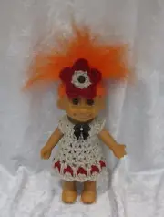 Made to fit your 7" TRACEY TROLL, Clothes #24 Crochet Dress & Flower Headband