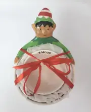 Holiday Time Christmas Elf Kitchen Nesting Ceramic Measuring Cups Set 4 NEW