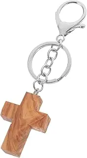 [BESPORTBLE] Wooden Cross Keychain Pendant Religious Charm for Bags Keys Luggage Unique Keychain Accessories Adorable Durable Design